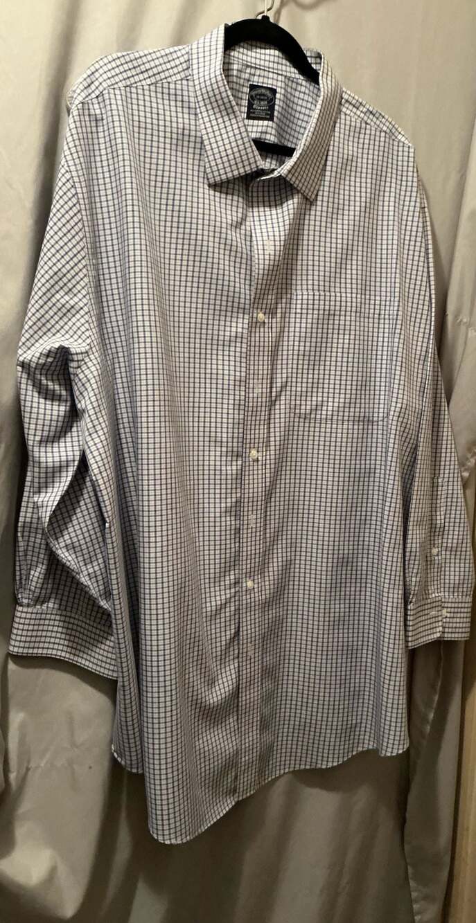 Brooks Brothers Classic Fit Supima Cotton Non-Iron Plaid  Shirt (Size 20 34/35)